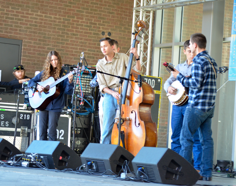 Kids on Bluegrass band performs at Pickin' in the Park '26 - photo © Roger Black