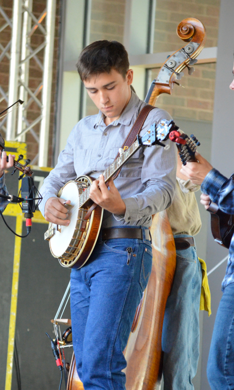 Kids on Bluegrass band performs at Pickin' in the Park '26 - photo © Roger Black