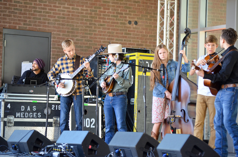 Kids on Bluegrass band performs at Pickin' in the Park '26 - photo © Roger Black