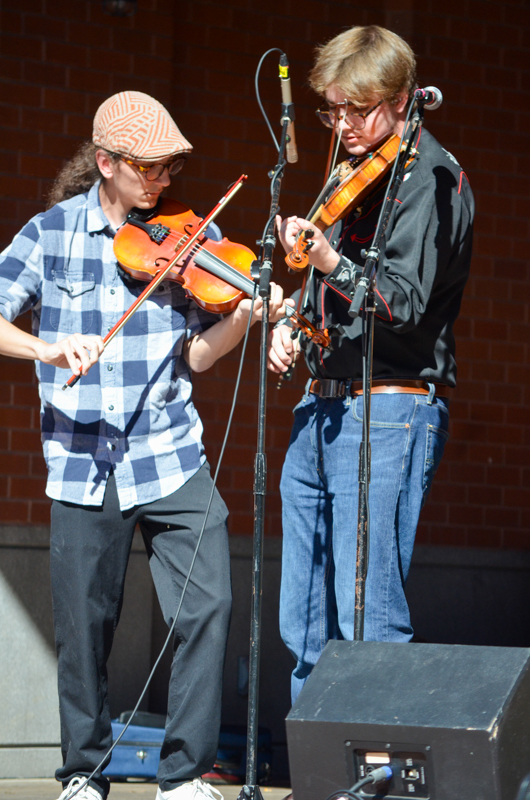 Kids on Bluegrass band performs at Pickin' in the Park '26 - photo © Roger Black