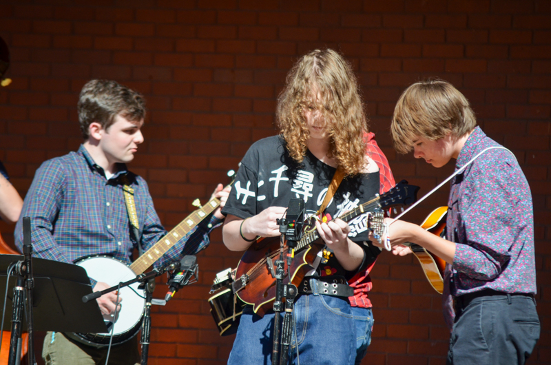 Kids on Bluegrass band performs at Pickin' in the Park '26 - photo © Roger Black
