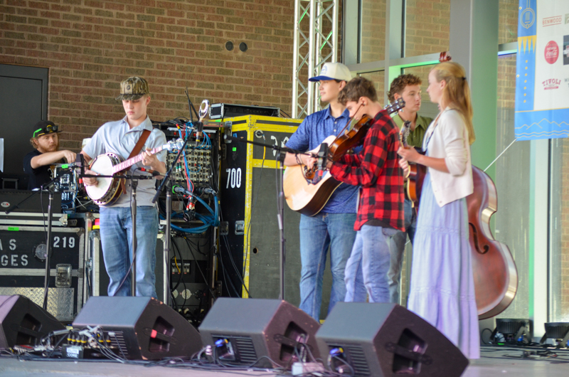 Kids on Bluegrass band performs at Pickin' in the Park '26 - photo © Roger Black