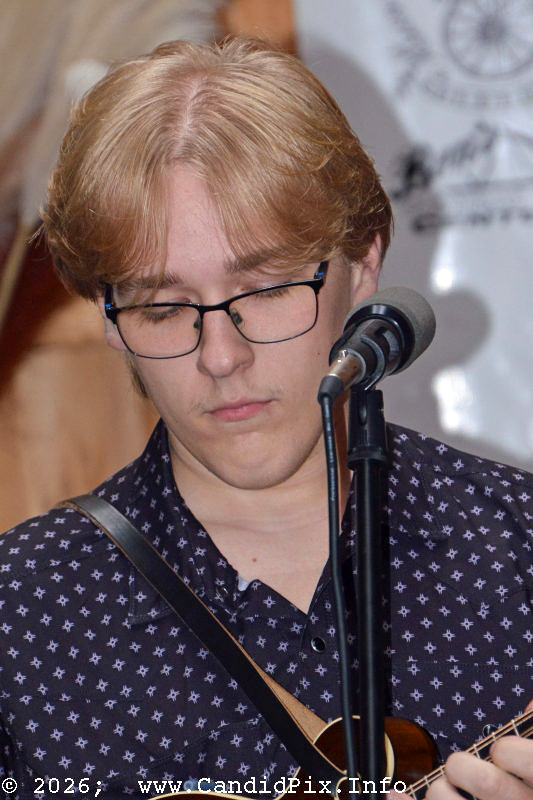Gavin Conley with The Michigan Bluegrass Band at the 2026 Fay Fest - photo © Bill Warren