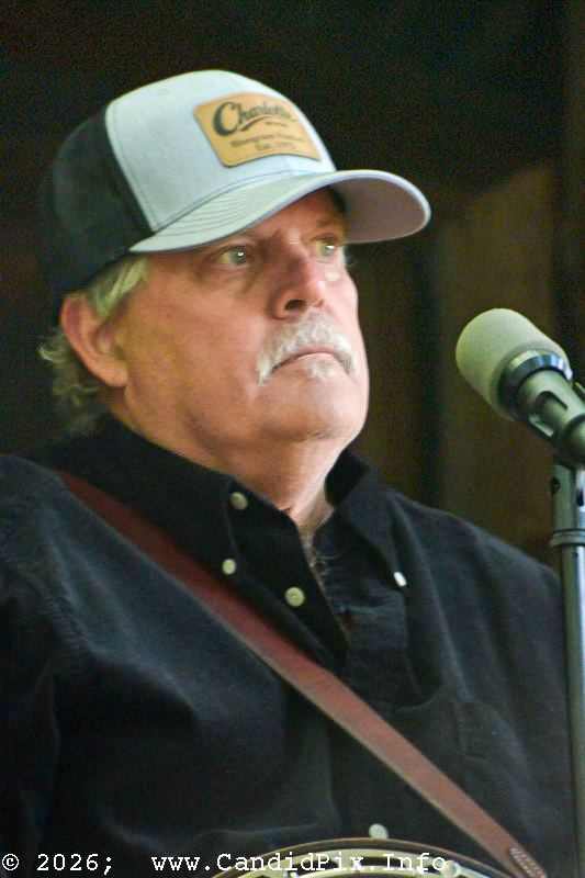 Wes Pettinger with the Michigan Bluegrass Band at the 2026 Backwoods Bluegrass Fay Fest - photo © Bill Warren