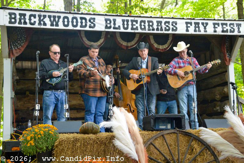Sammy Adkins & the Sandy Hook Mountain Boys at the 2026 Backwoods Bluegrass Fay Fest - photo © Bill Warren