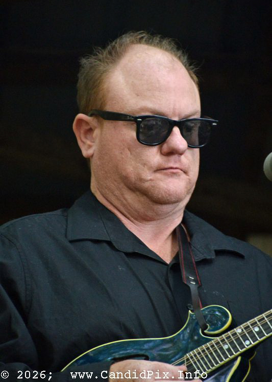 Dewey Smith with Sammy Adkins & the Sandy Hook Mountain Boys at the 2026 Backwoods Bluegrass Fay Fest - photo © Bill Warren