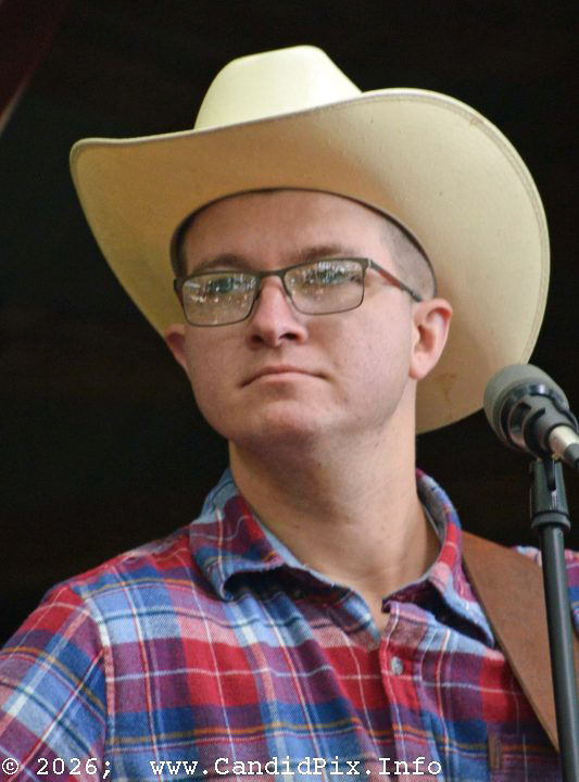 Jacob Williamson with Dave Adkins & Mountain Soul at the 2026 Backwoods Bluegrass Fay Fest - photo © Bill Warren