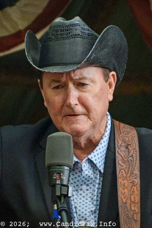 Sammy Adkins at the 2026 Backwoods Bluegrass Fay Fest - photo © Bill Warren