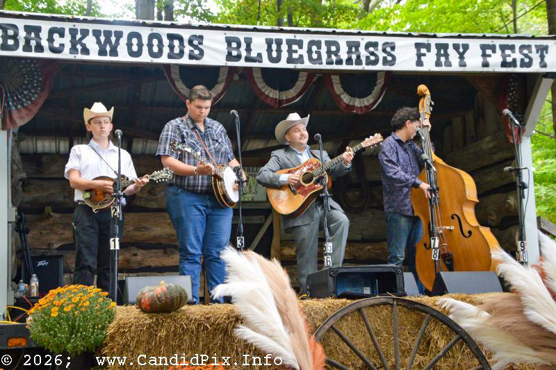 Dreyden Gordon & the Ridge Runners at the 2026 Backwoods Bluegrass Fay Fest - photo © Bill Warren