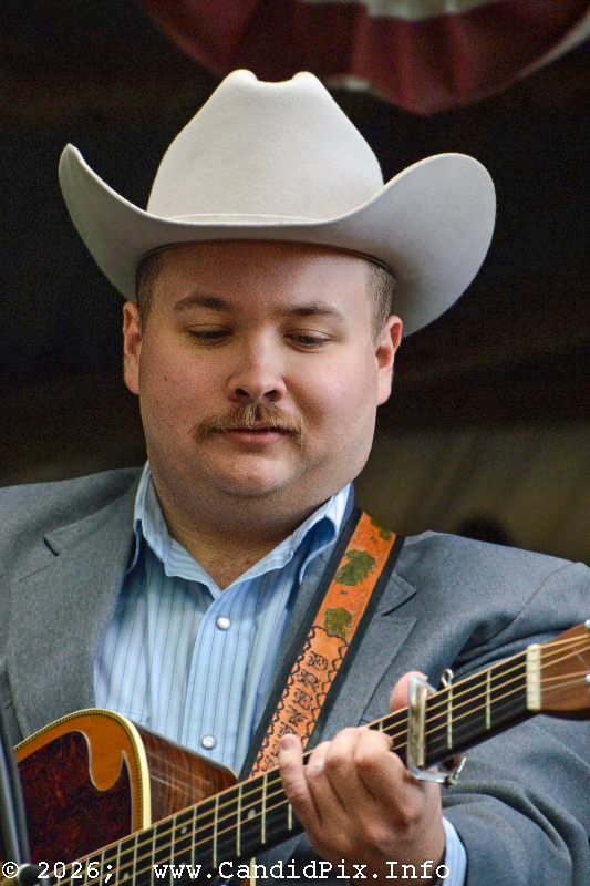 Dreyden Gordon with the Ridge Runners at the 2026 Backwoods Bluegrass Fay Fest - photo © Bill Warren
