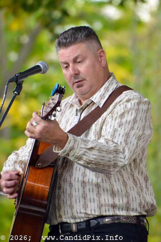 Aaron Smith with Northwoods Ramblers at the inaugural Fenton Bluegrass Festival (10/10/26) - photo © Bill Warren