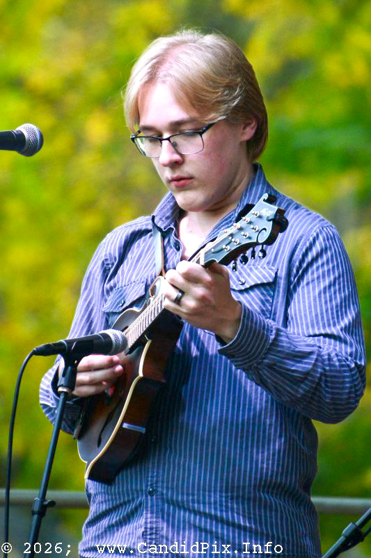 Gavin Conley with Michigan Bluegrass Band at the inaugural Fenton Bluegrass Festival (10/10/26) - photo © Bill Warren