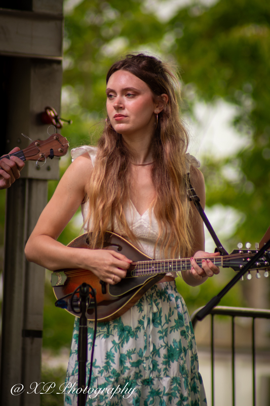 Anneli Burnett with The Burnett Sisters Band at Bluegrass & Brew '26 in Fairborn, OH - photo © Xavier Prenatt