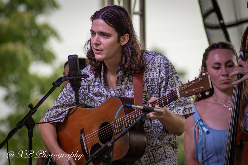 Geary Allen with The Burnett Sisters Band at Bluegrass & Brew '26 in Fairborn, OH - photo © Xavier Prenatt