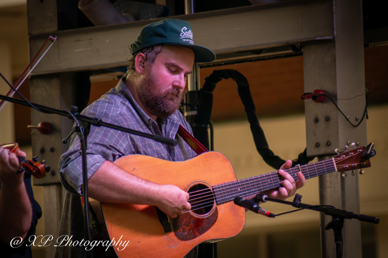 Jake Stargel with Jason Carter & Michael Cleveland at Bluegrass & Brew '26 in Fairborn, OH - photo © Xavier Prenatt