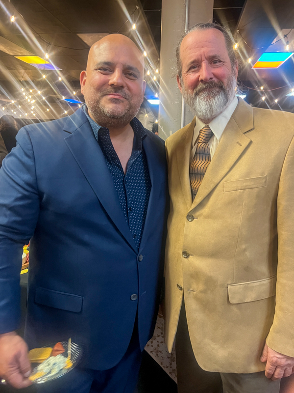Frank Solivan and Dan Miller at the 2026 IBMA Bluegrass Music Awards pre-reception - photo © Sandy Hatley