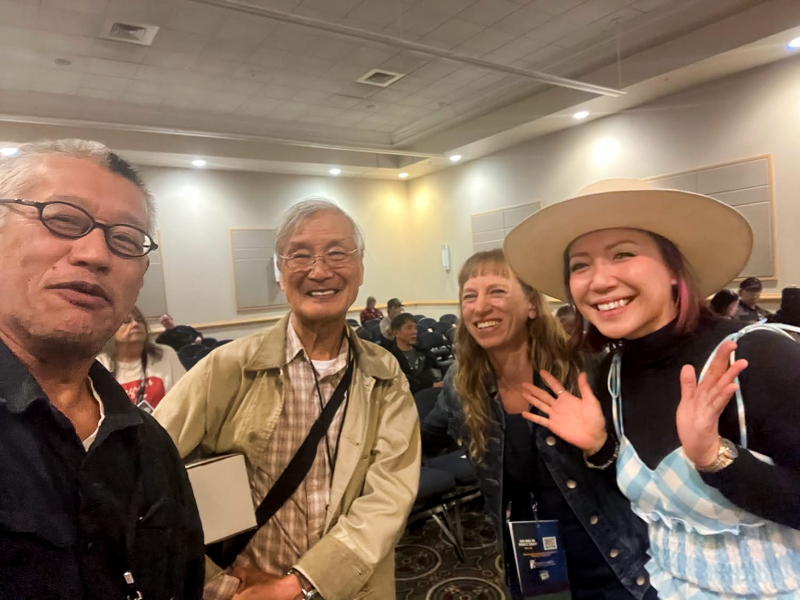 Hideaki Mizuno, Toshio Watanabe, Anya Hinkle, and Leona Tokutake at The Bluegrass Scene in Japan panel at World of Bluegrass 2026