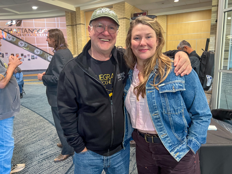 Christopher Howard-Williams and Celia Wordsmith at The Bluegrass Scene in Japan panel at World of Bluegrass 2026