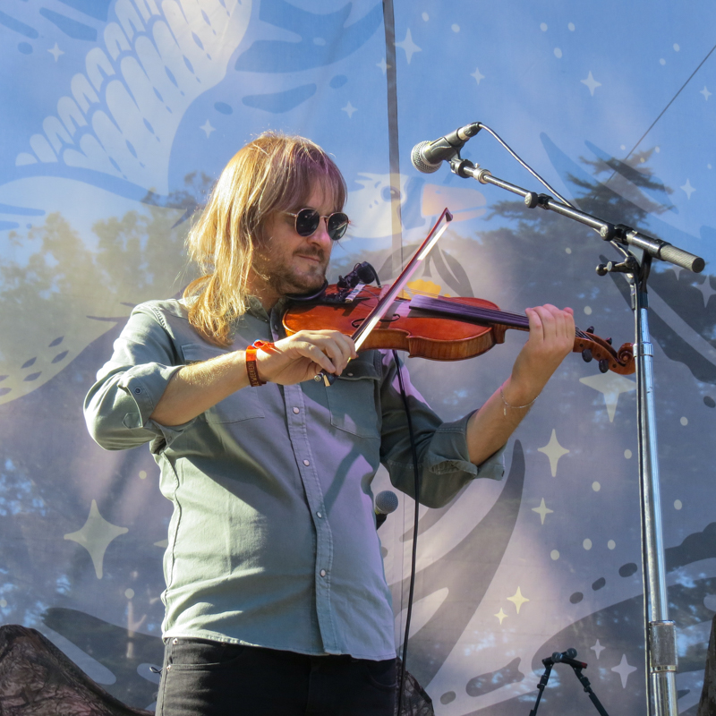 Jan Purat with AJ Lee & Blue Summit at the 2026 Hardly Strictly Bluegrass Festival - photo © Dave Berry