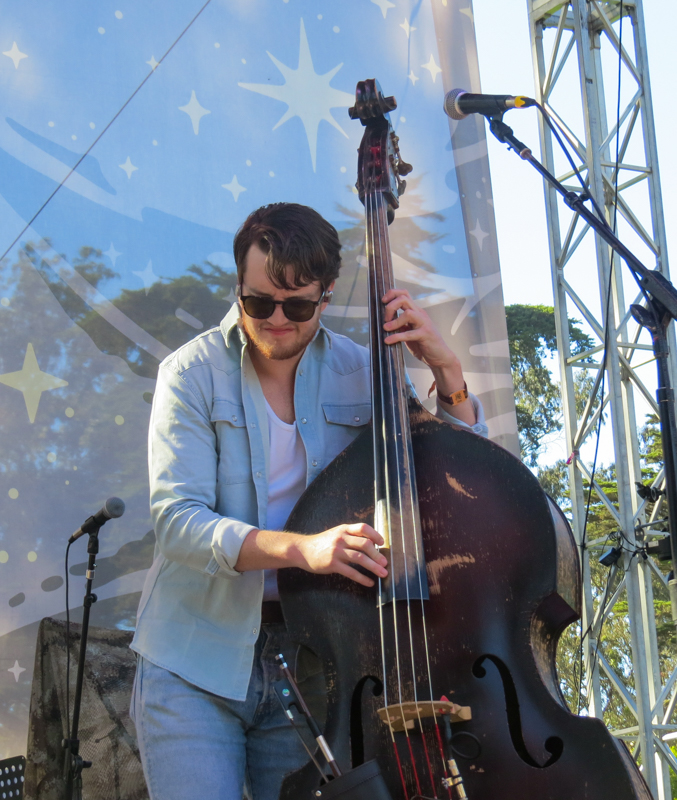 Sean Newman with AJ Lee & Blue Summit at the 2026 Hardly Strictly Bluegrass Festival - photo © Dave Berry