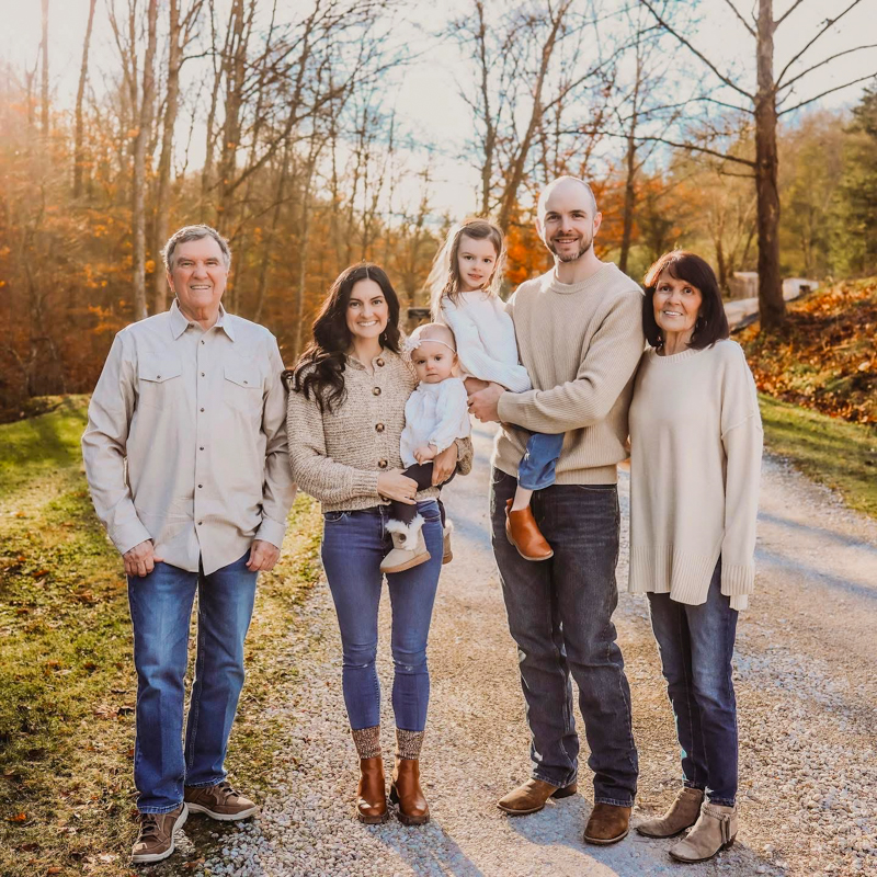 Larry Cordle, Kelvey Wiegand, Brynley Wiegand, Jensyn Wiegand, Josh Wiegand, and Wanda Cordle