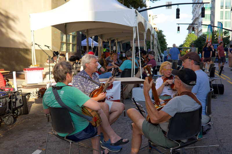 Jamming on Fayetteville Street at Raleigh Wide Open 2026 - photo © Todd Gunsher