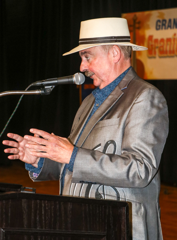 Jeff Branch, MC at the 2026 Granite Quarry Fiddlers' Convention - photo © G. Nicholas Hancock