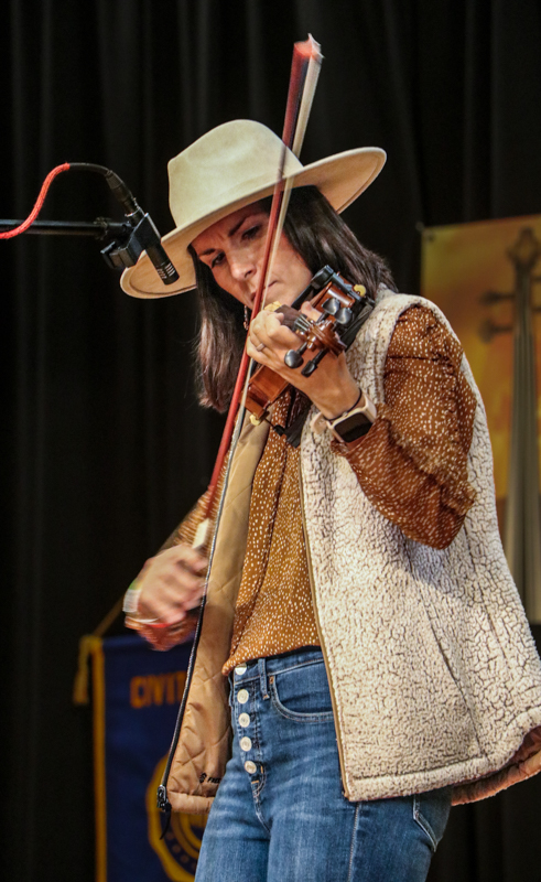 Joy Gfeller in Adult Fiddle competition at the 2026 Granite Quarry Fiddlers' Convention - photo © G. Nicholas Hancock