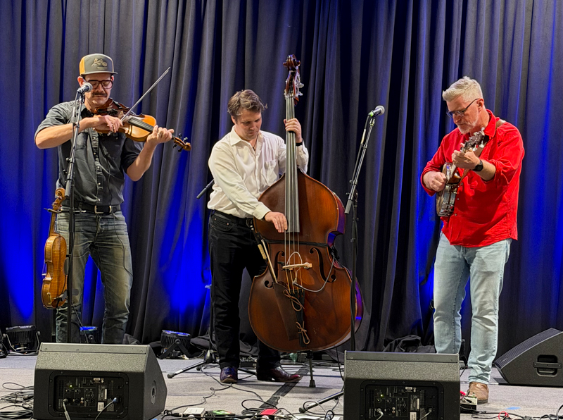 Lonesome Ace Stringband showcasing on Wednesday night at World of Bluegrass 2026 - photo © Elizabeth Loring