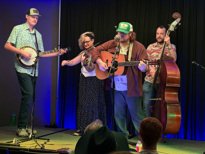 Michael Prewitt & Crunchgrass Supreme showcasing on Wednesday night at World of Bluegrass 2026 - photo © Elizabeth Loring