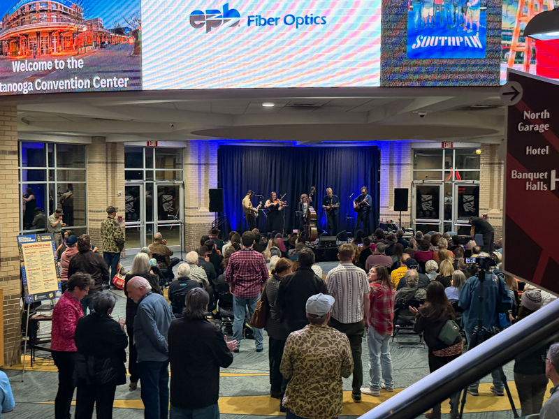 Missy Raines & Allegheny showcasing at World of Bluegrass 2026 - photo © Elizabeth Loring