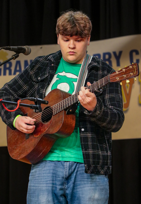 Newt Hopkins Teeter in Youth Guitar competition at the 2026 Granite Quarry Fiddlers' Convention - photo © G. Nicholas Hancock