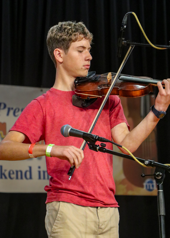 Orson Cornett in Adult Fiddle competition at the 2026 Granite Quarry Fiddlers' Convention - photo © G. Nicholas Hancock