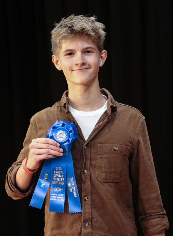 Parker Terry, 1st Place Youth Guitar at the 2026 Granite Quarry Fiddlers' Convention - photo © G. Nicholas Hancock