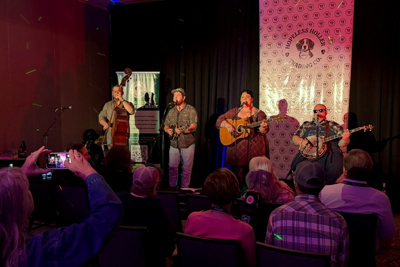 Red Camel Collective showcasing on Wednesday night at World of Bluegrass 2026 - photo © Elizabeth Loring