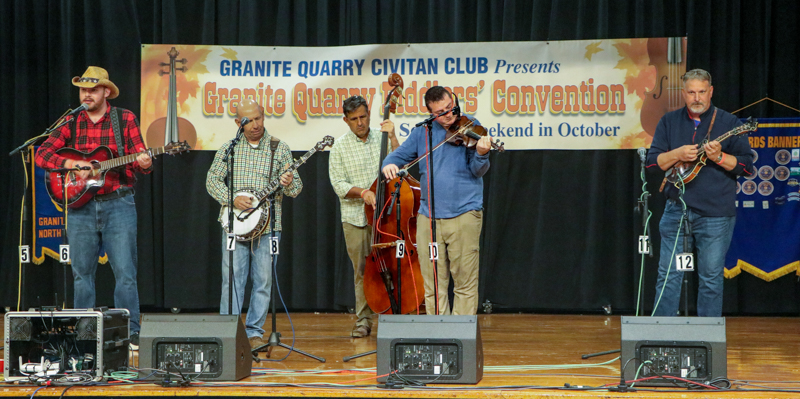 Seth Cauble & Friends in Bluegrass Band competition at the 2026 Granite Quarry Fiddlers' Convention - photo © G. Nicholas Hancock
