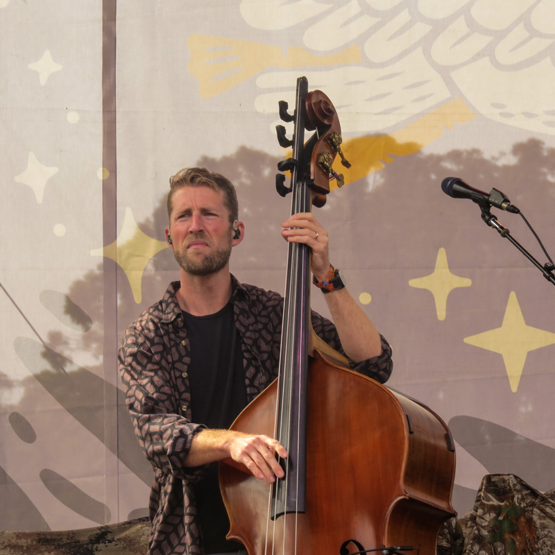 Daniel Kimbro with Shawn Camp at the 2026 Hardly Strictly Bluegrass Festival - photo © Dave Berry
