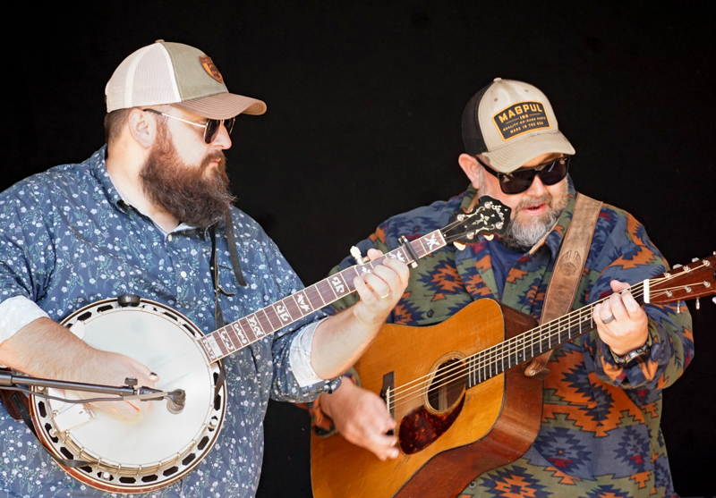 Zane and Audie McGiness with Unspoken Tradition at the 2026 Smoky Mountains Bluegrass Festival - photo © Jeff Lahr