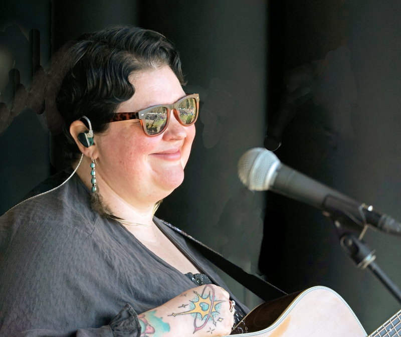 Heather Berry Mabe with Red Camel Collective at the 2026 Smoky Mountains Bluegrass Festival - photo © Jeff Lahr