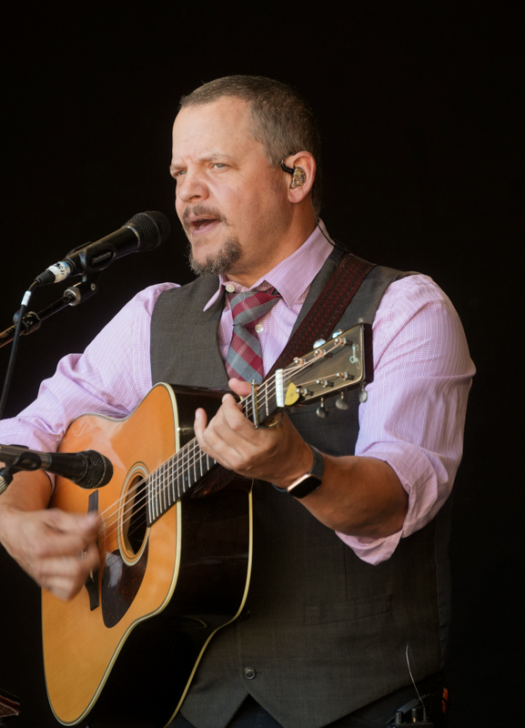Caleb Smith with Balsam Range at the 2026 Smoky Mountains Bluegrass Festival - photo © Jeff Lahr